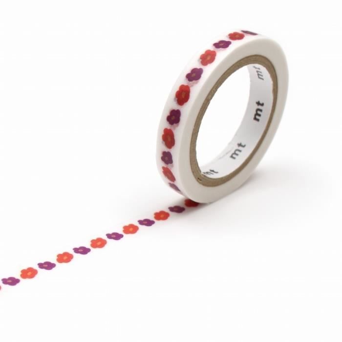 Masking Tape - MT MASKING TAPE - Fleurs - 7 mm - 7 m - Repositionnable