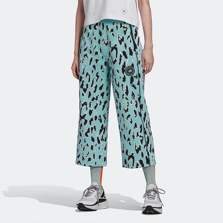 adidas X Stella McCartney Трикотажные брюки-свитшот Женские Зеленые Умеренно Широкие Брюки HA8965