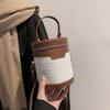 Fashionable Cylinder Handbag Tote Women PU Leather Adjustable Elegant Messenger Bag for Daily Work