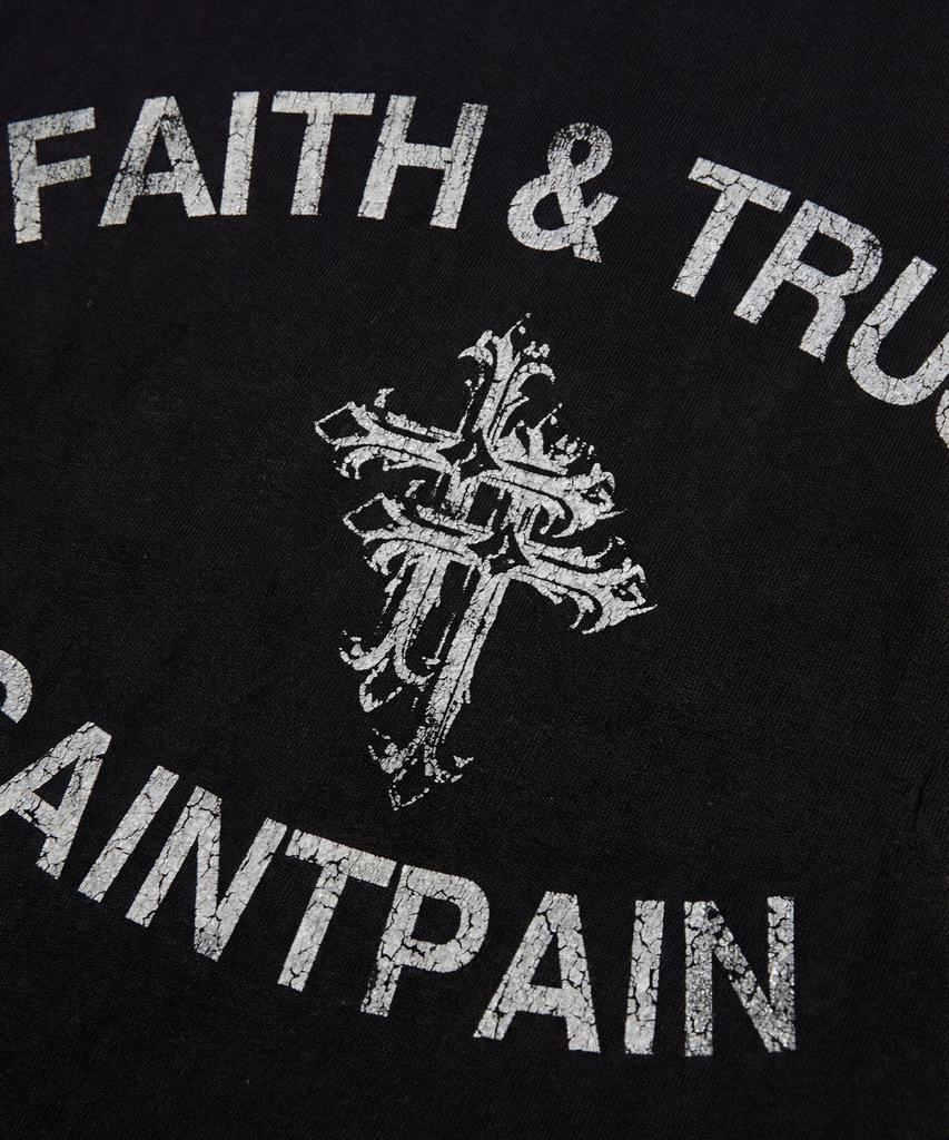 SAINTPAIN Sp Черная футболка-реглан с принтом Face & Trust