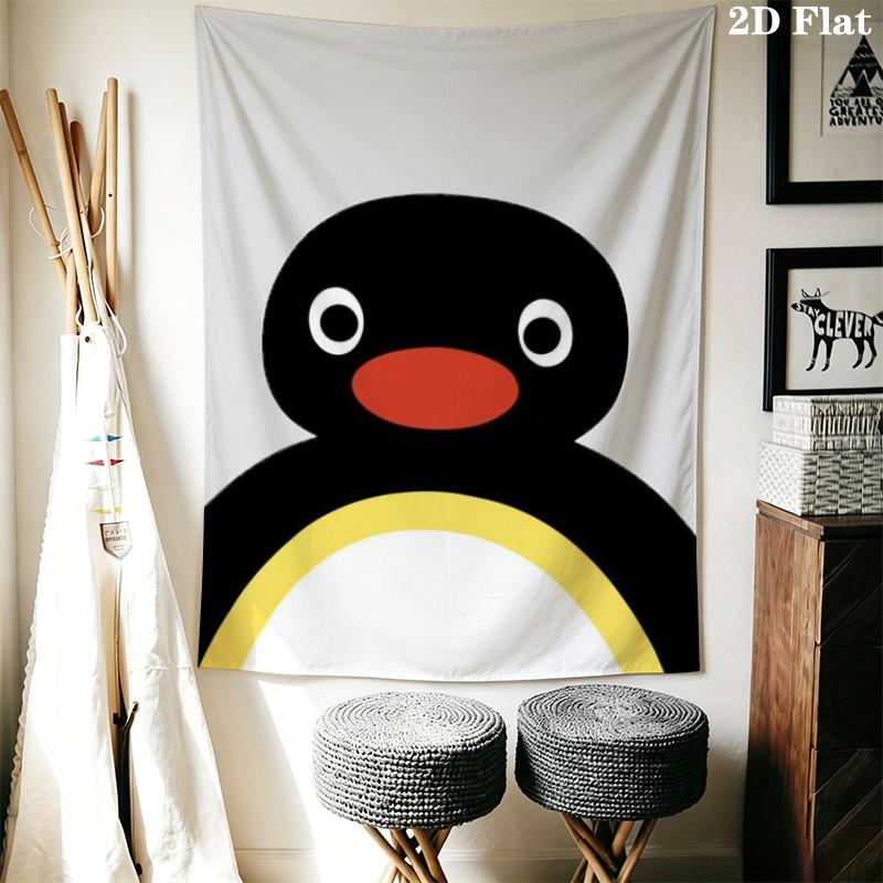 PINGU Wall Tapestry Aesthetic Wall Hanging Printed Fabric Blanket Decorative Tapestries for Bedroom Living Room Home Decor