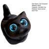 Mini Cat Figurine Hand-carved Wooden Cat Statue Collectible Polished Miniature Cat Ornament for Home Desk Bookshelf Decoration