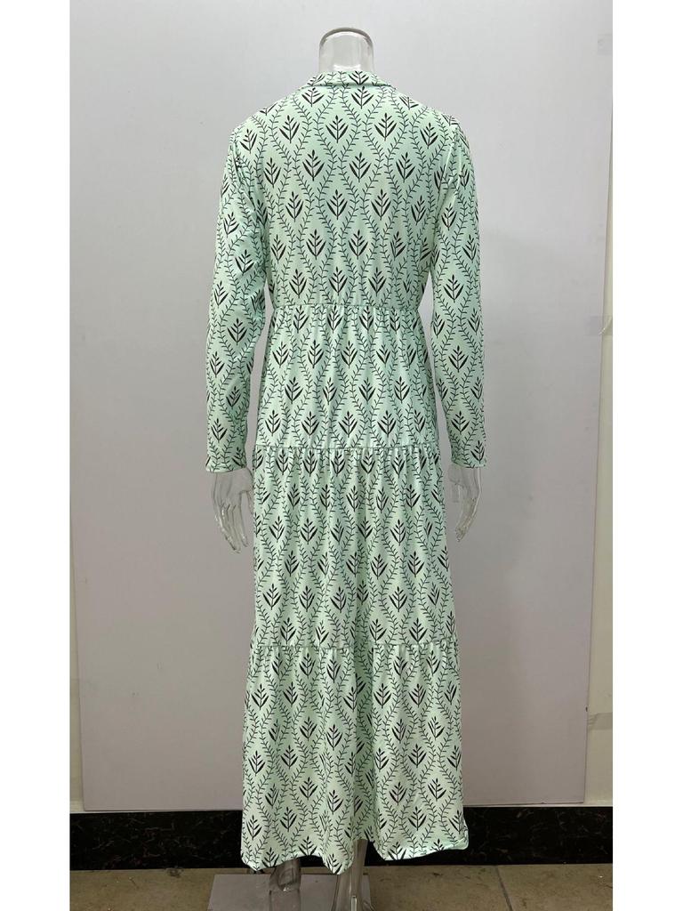 2023 Осень/Зима Ретро Стойка Воротник Свободный Большой Размер Модное Длинное Платье