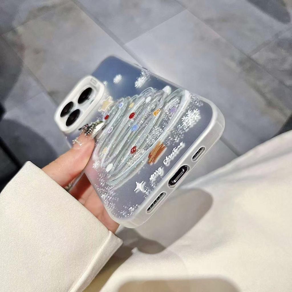 Снежинка Рождество подходит для чехла на телефон iphone17 Apple 15promax/14 противоударный 13pro Европа и Америка 16 новых моделей