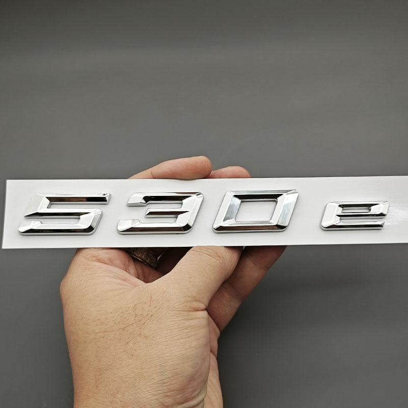 3D ABS Chrome Black Car Letters 530e Rear Trunk Badge Emblem Sticker For 530e G60 G61 G30 G31 Auto Tail Accessories
