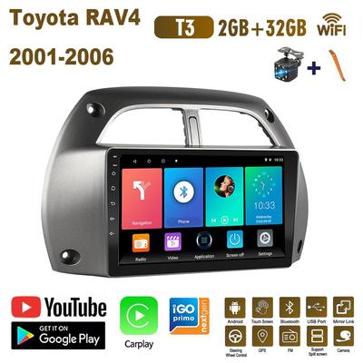 Автомобильный радиоприемник на базе Android Carplay для Toyota RAV4 2001-2006, автомобильный мультимедийный видеоплеер, GPS-навигация, WIFI, 2 + 32 ГБ