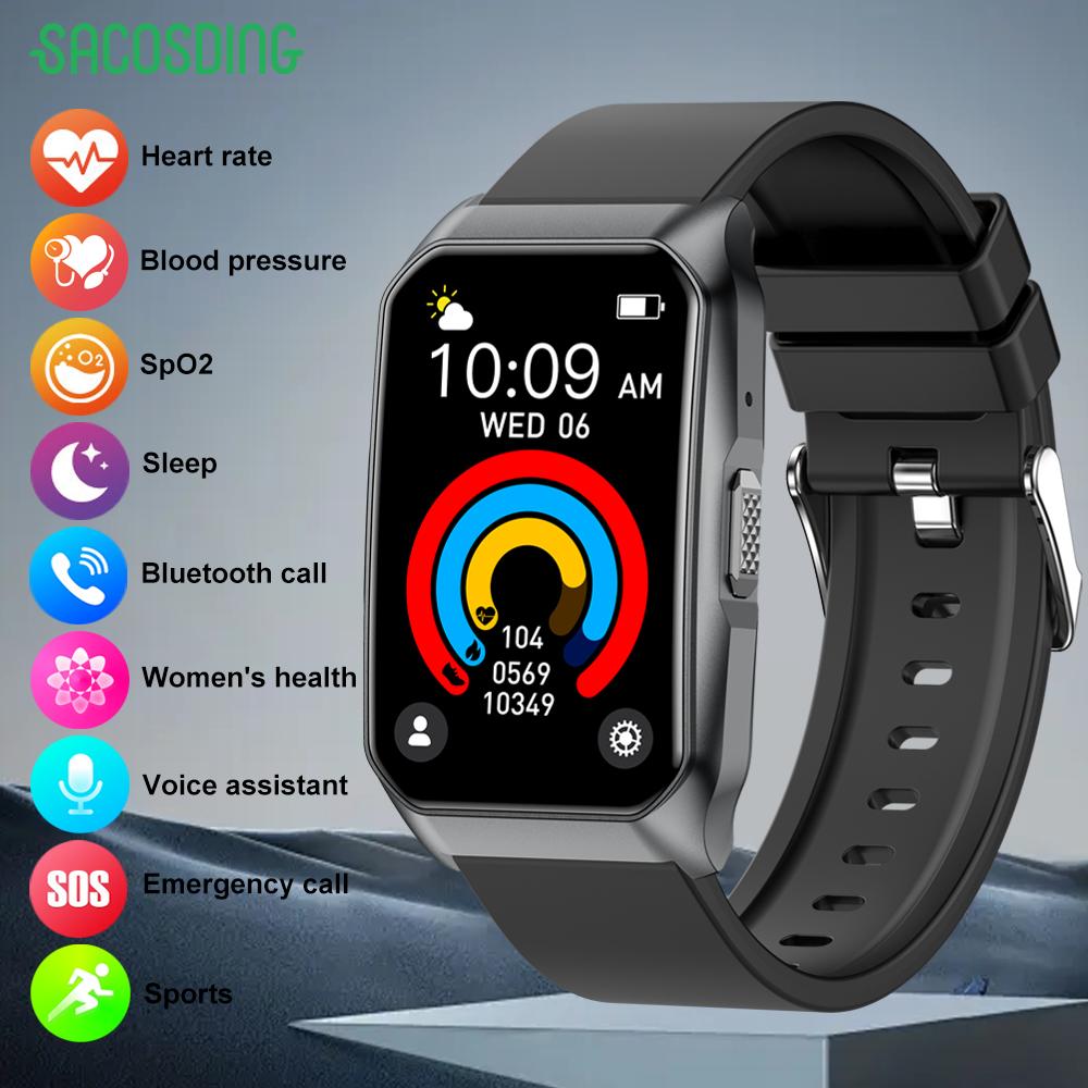 SACOSDING Smart Watch Men 1.57 Inch Blood Pressure Blood Oxygen Health Monitoring Bluetooth Wireless Calling IP68 Waterproof SmartWatch Women 2025