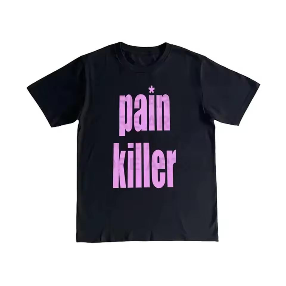 Футболка из плотного хлопка "Pain Killer" - Футболка в стиле архива Y2k Хип-хоп Мерч, Футболка для любителя музыки, Подарок для фанатов