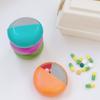 Plastic Round Rotating Pill Box Mini Pill Container Creative Medicine Box for Travel