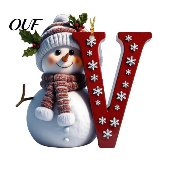 DIY Hanging Name Tags 2D Snowman Christmas Ornaments, Personalized Letter Ornaments for Tree, Reusable Tree Initial Ornament, Ornament Xmas
