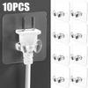 10/5 шт. самоклеящиеся крючки для хранения для держателя розетки, вешалки для вилок, хранения гаджетов, настенный крючок без прокола