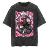 Anime Dandadan Ayase Momo Okarun Printed TShirt Men Washed Cotton Tshirts Oversized Casual T Shirt Harajuku Male Manga Tops