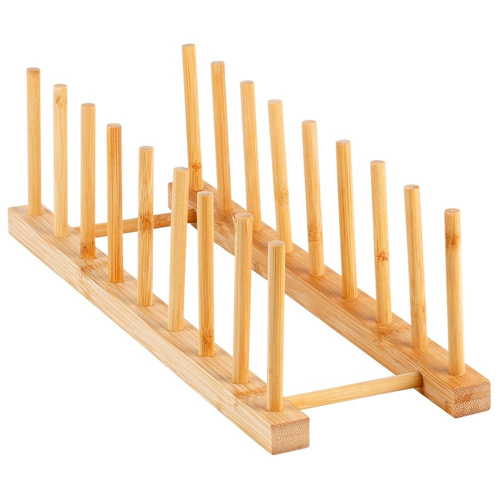 Bamboo lid and plate stand 34.5x12x12 cm