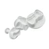 3Pcs Lovely Bowknot Pattern Biscuits Mold Cookie Stamps Fondant Biscuits Pastry Cookie Cutters for Cake Baking