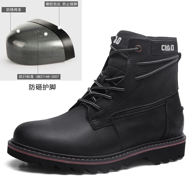 2024 2024 2024 Cow Leather Boots Men Lace Up Ankle Boots Platform Shoes Autumn Winter Ladies Shoes Outdoor Vintage Boots for Men