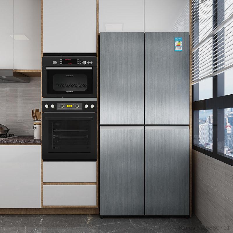 Металлические Декоративные Обои Матовый Серебристый Самоклеящаяся Пленка Нержавеющая Сталь Винил Водонепроницаемые Бытовые Наклейка на Холодильник Лифт