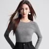Fengxun Women's 100% Pure Wool Round Neck Slim Fit Sweater