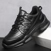 Outdoor Black Sneakers Leather Mesh Men's Casual Running Shoes Shock-resistant Training Shoes Walking Sneakers
