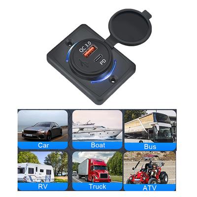 B21PD QC+PD/ B21 A+C 3.1A Автомобильное зарядное устройство Двойной USB-адаптер Круглая форма Водонепроницаемая розетка Адаптер питания Переключатель Для Автомобиля Грузовика Лодки