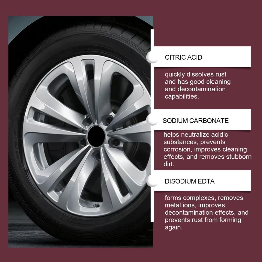 RAYHONG Средство для удаления ржавчины с автомобильных колес Спрей для удаления ржавчины с колес Средство для удаления ржавчины со стальных дисков Полировка Очистка Средство для удаления ржавчины с колес