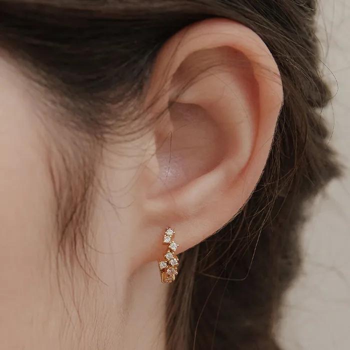(Серебро 925 пробы) Серьги-кольца Rileyd EC3140