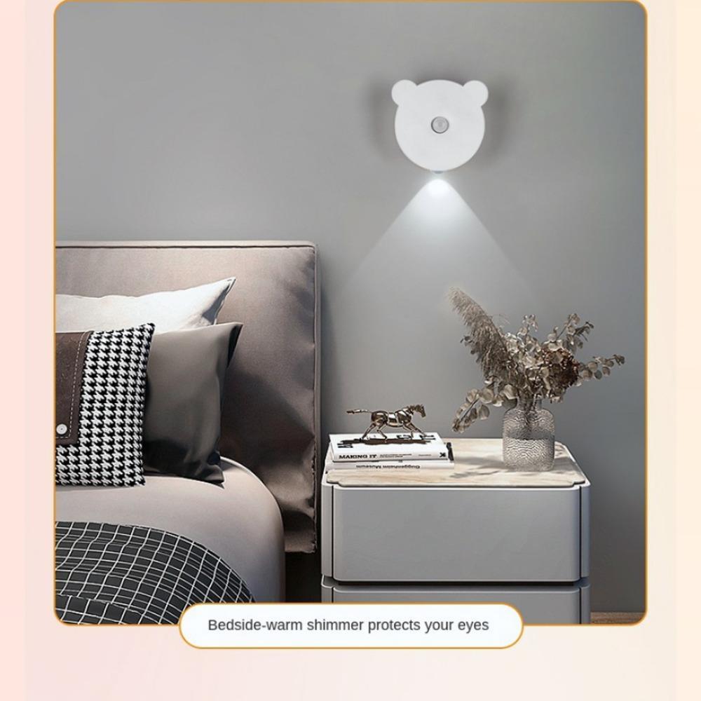 Светодиодный ночник с датчиком движения человека, PIR-сенсор движения, настенный светильник, перезаряжаемый через USB, шкаф, коридор, лестница, кухонный светильник