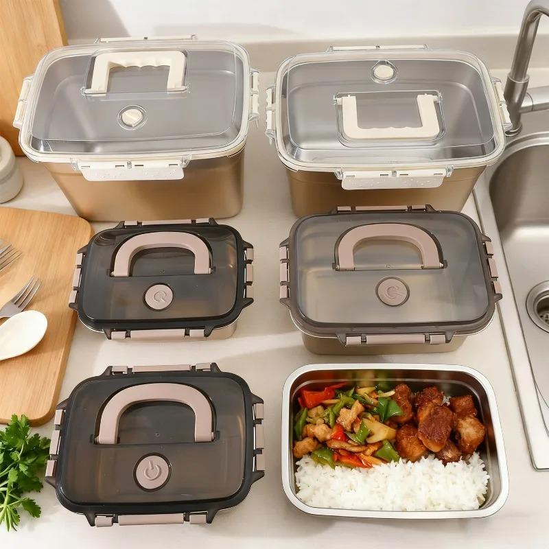 Fresh-keeping Lunch Box with Handle Stainless Steel Leak-proof Bento Bowl Kitchen Dining Storage Containers Camping Food Boxes