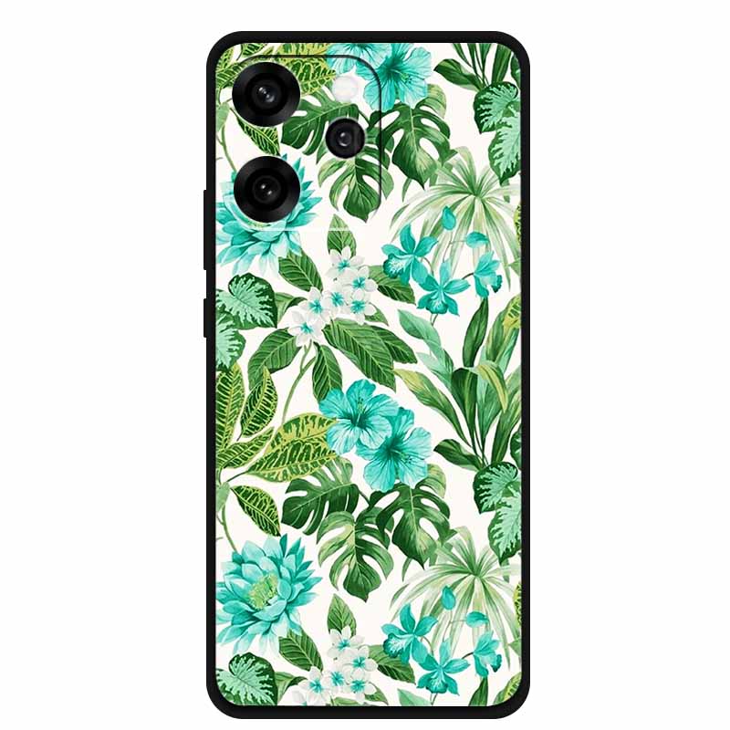 Чехол для телефона Oppo Reno15, мягкий силиконовый ТПУ, чехол в технологичном стиле для Oppo Reno 15, защитная крышка в форме цветка и сердца PLW110 Coque