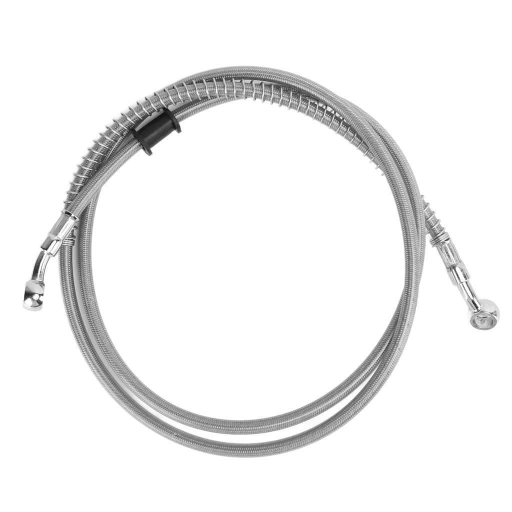 150cm59.1in Motorcycle Brake Line Silver Steel PVC Heat Insulation Universal Motorbike Accessory