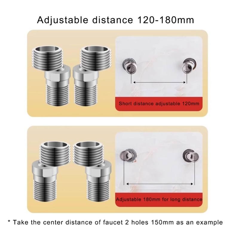 360 Degree Adjustable Angled Bents Base Stainless Steels Shower Tap Adapter Curved Feet for Kitchen and Bathroom