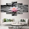 5 шт. природный пейзаж черно-белый лотос холст картины постеры и принты настенная картина гостиная домашний декор без рамки