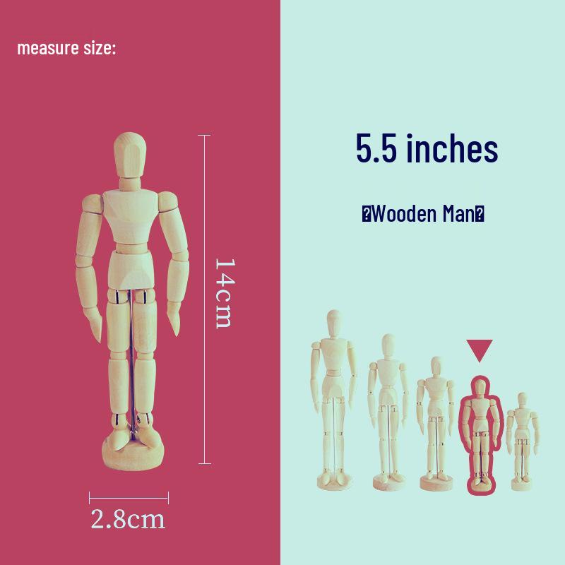 12" (30CM) Wooden Jointed Mannequin - Art Model & Home Decor