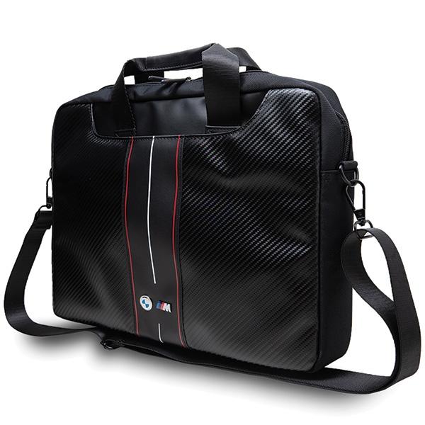 Pokrowiec na laptopa BMW 16" Carbon Czarno-Czerwony Stripes