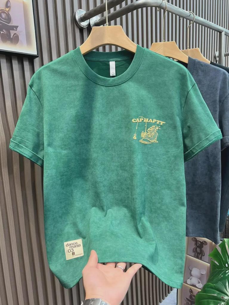 Мужская летняя футболка с короткими рукавами и графическим принтом 2024 года — свободный повседневный топ от New American Fashion Brand