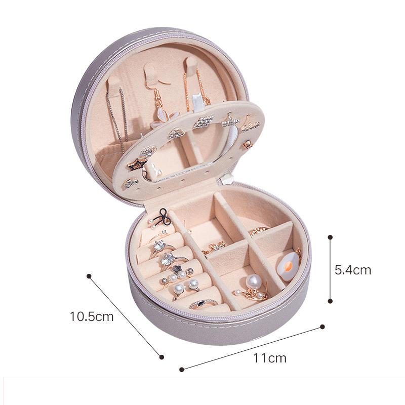 Изысканная кожаная шкатулка для украшений, дорожная портативная шкатулка для ожерелий и колец, розовый многофункциональный органайзер для женщин, упаковка