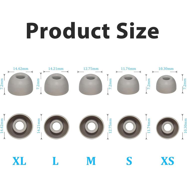 XDcase 5 пар силиконовых насадок для наушников, размеры XS/S/M/L/XL