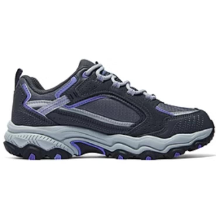 Skechers Уличные удобные универсальные поддерживающие низкие повседневные кроссовки для женщин Серый Фиолетовый Черный 180124-GYPR