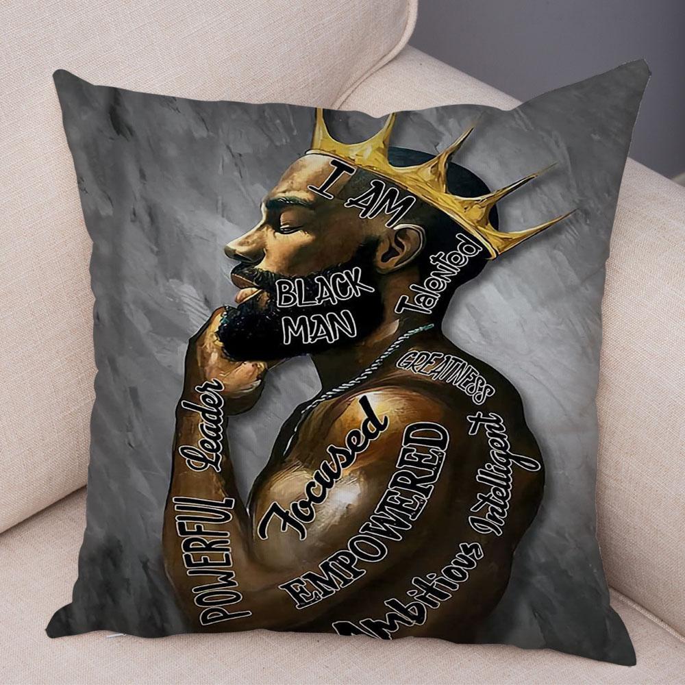 Чехол для подушки с изображением красивой леди, черная наволочка в африканском стиле для девочек, украшение для дивана, автомобиля, дома, наволочка