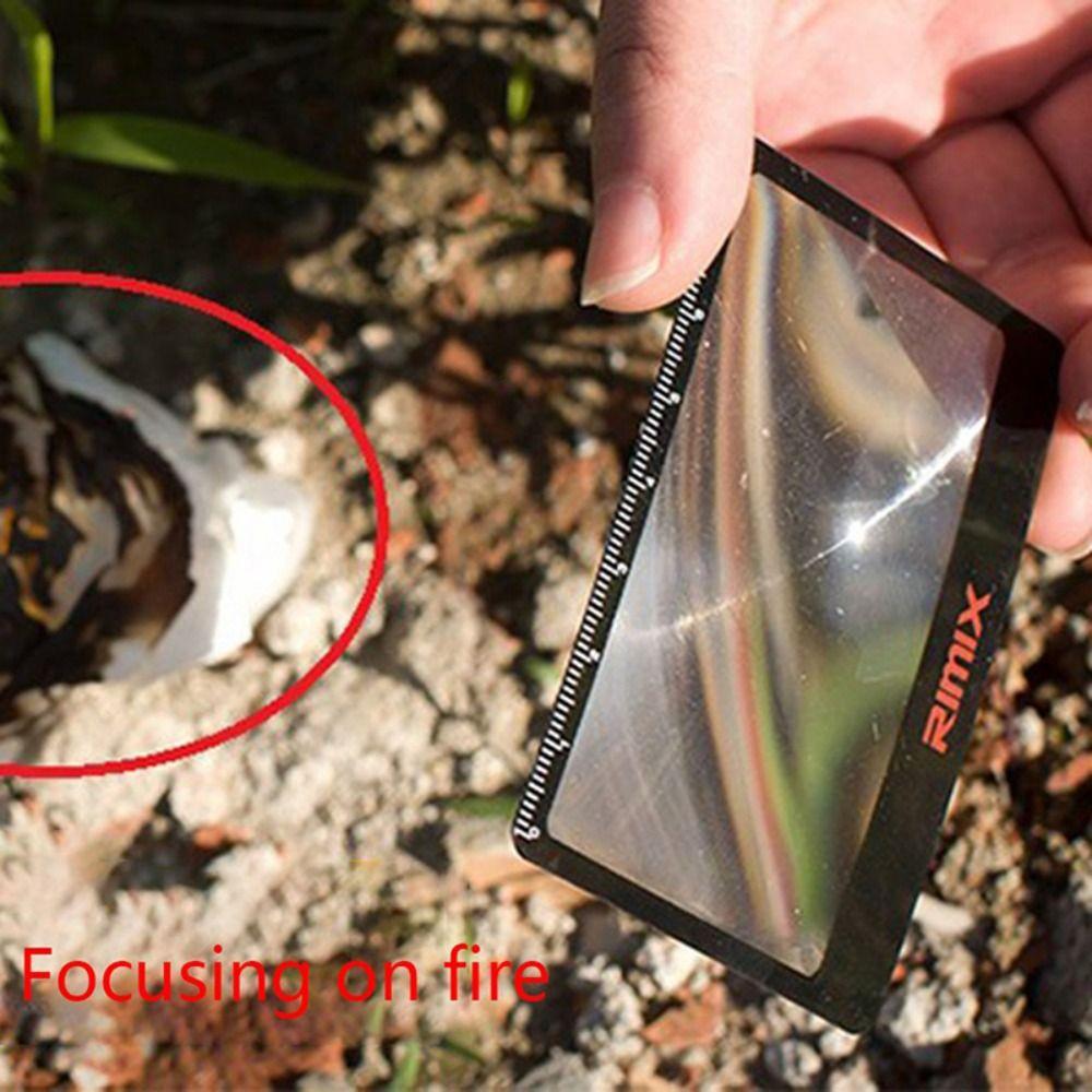 With Scale Hd Reading Mirror Card Magnifying Glass 3X Fresnel Lens Outdoor Fire Magnifying Glass