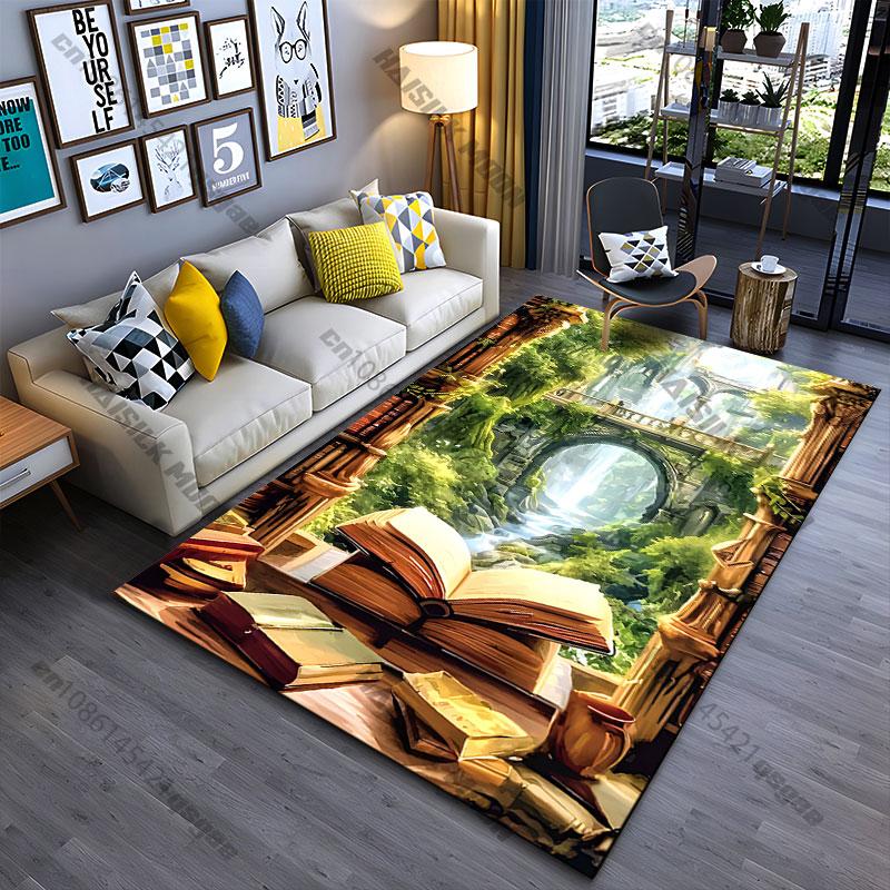 Knowledge meets nature adventure carpet Yoga living room room decor children's crawling mat doormat area rug games mat
