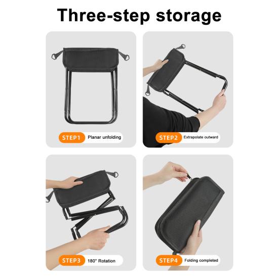 Мини Складной Стул с Сумкой для Переноски Портативный Легкий Сверхпрочный Водонепроницаемый Для Кемпинга на Открытом Воздухе, Туризма, Пляжа, Пикника, Рыбалки, Складное Кресло-Сиденье
