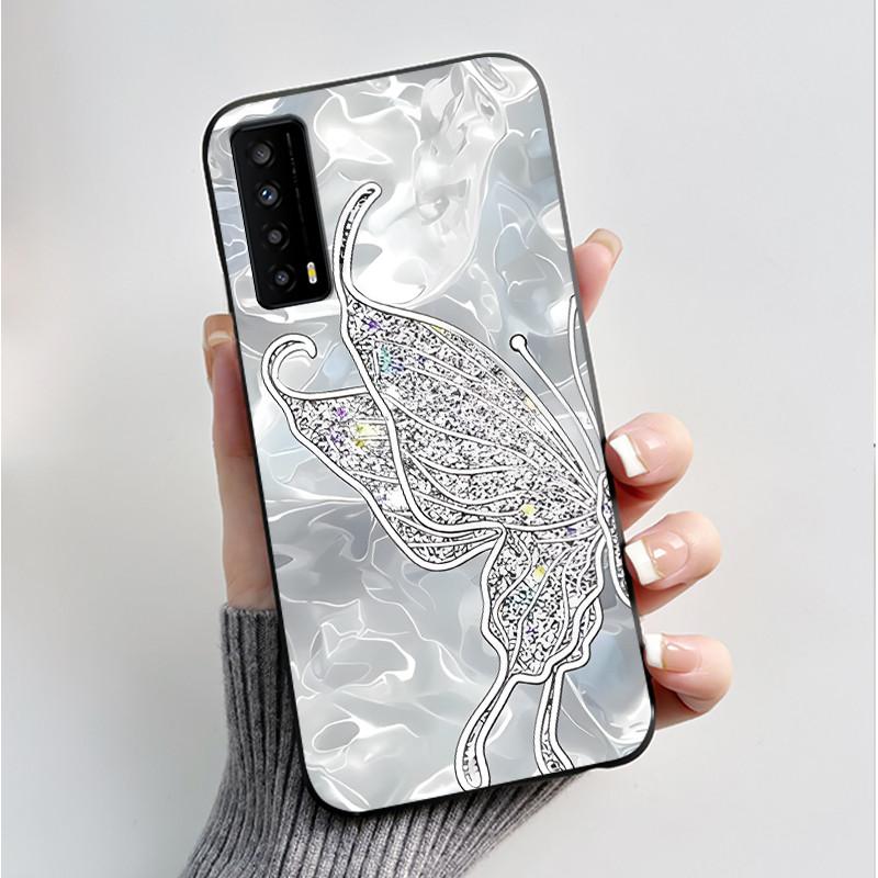 Case for TCL Stylus 5G T779W 6.81" Black Luxury Fashion Butterfly Flower Pattern Soft Silicone Cover for TCL Stylus Phone Cases