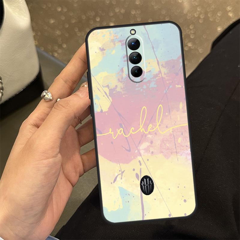 Personalised Name Wotercolour Rainbow Phone Case For Nubia Red Magic 8 8S Pro Plus 6S 7S 6 7 Pro 6R 5G 5S Back Cover Shell