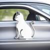 Персонализированная наклейка на автомобиль с изображением кошки, металлическая, для боковой части, хвоста, уличного декора, водостойкая, накладка от царапин для белой кошки, стикер для стайлинга автомобиля