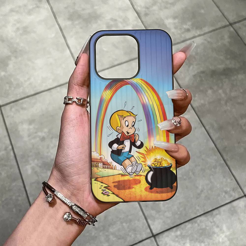 Мультяшный Ричи Рич Для IPhone 15 16 17 14 13 12 11 Pro Max 16E 16 Plus 17 Air Гофрированный Ударопрочный Чехол для Телефона