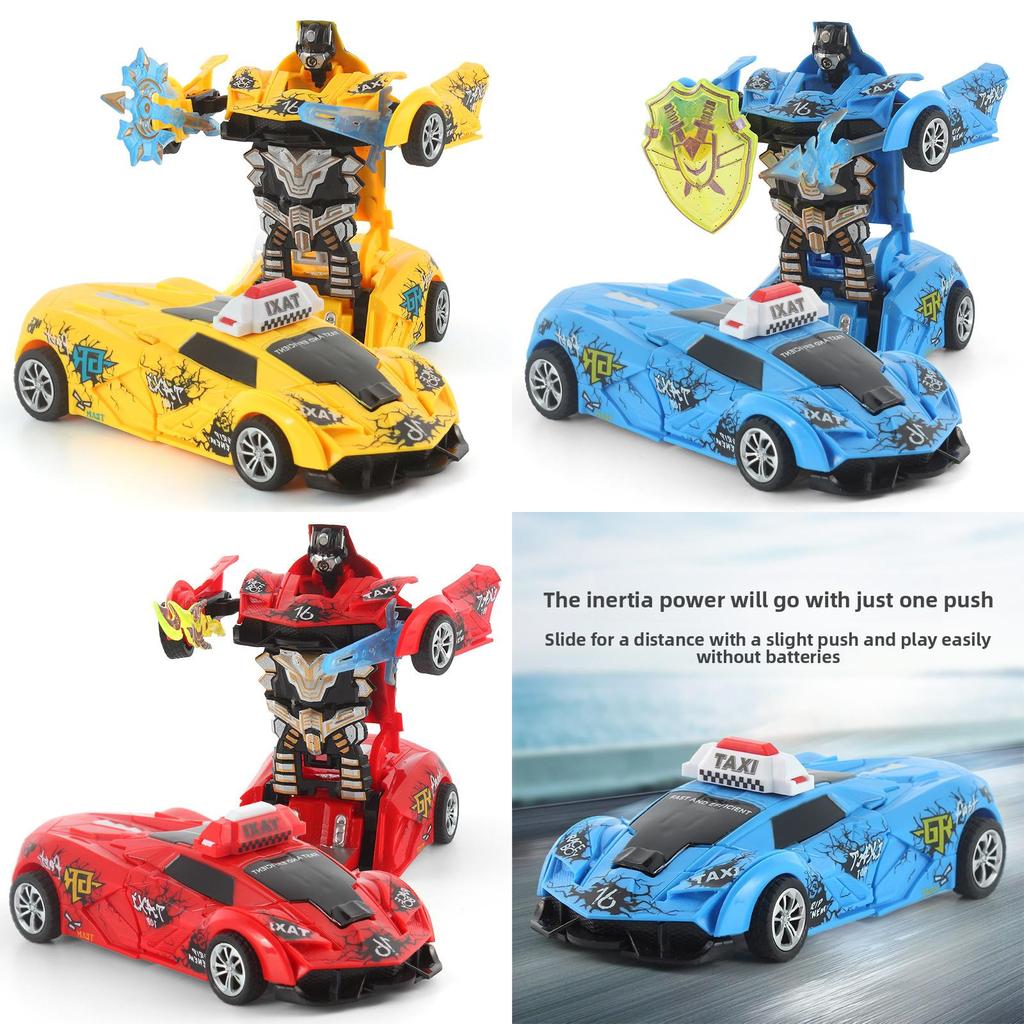 Plastic Childrens Deformation Car Toy With Inertia Drive For Early Learning And Parentchild Interaction