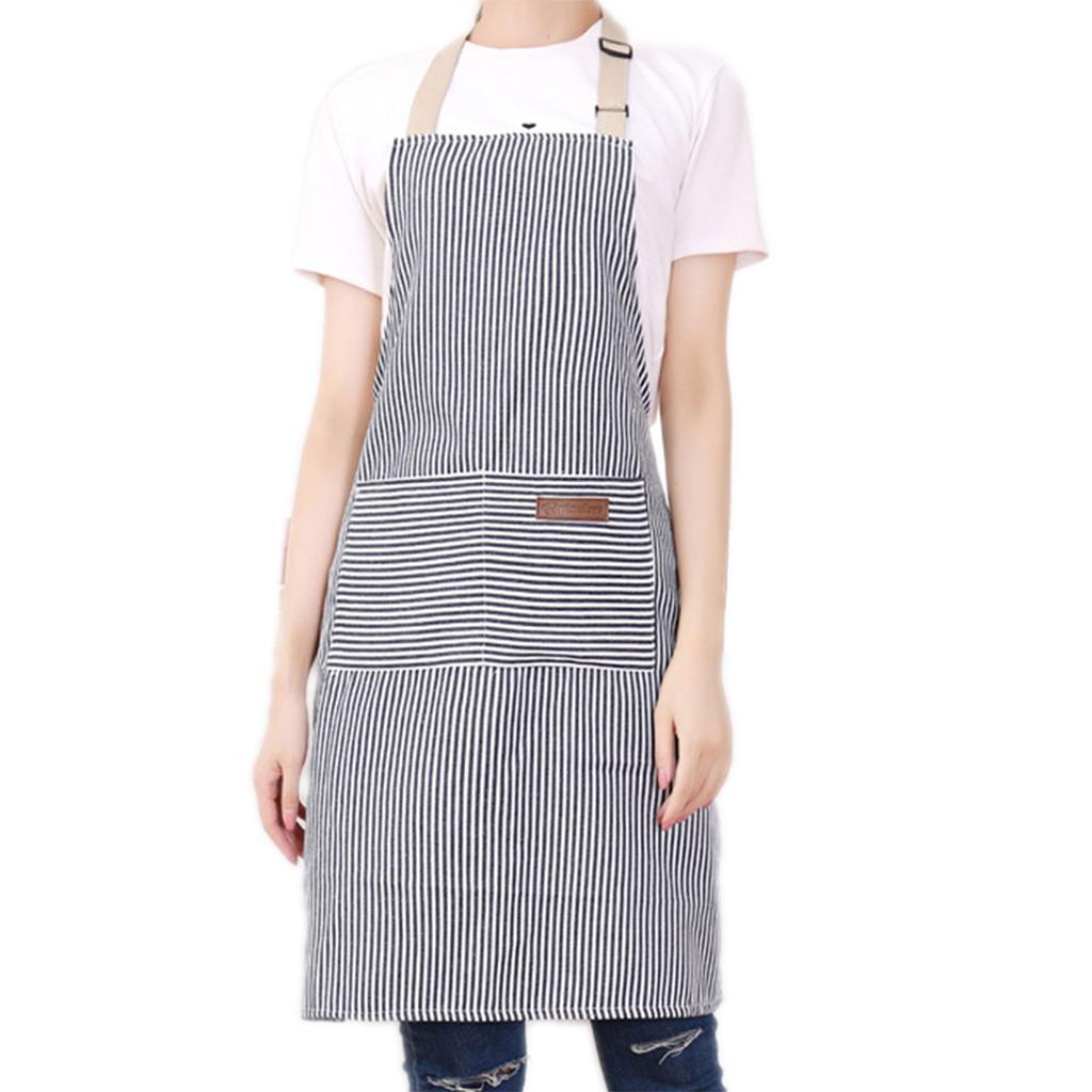 Stripe Bib Apron For Men Women Multifunctional Light Lace-up Apron For Home Kitchen