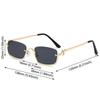 1PC Metal Half Frame Sun Glasses Small Square Women's Sunglasses Vintage Shades Trendy Narrow Hip Hop Eyewear