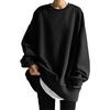 [Nune] Big Silhouette Sweatshirt Ladies Pullover Relaxing Casual Body Shape Cover Tops Spring Autumn Sweatshirt Plain Color Dance Street Street Style