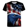 Летний топ с круглым вырезом и принтом американского орла 3D, модные повседневные футболки с короткими рукавами для мужчин и мальчиков, универсальные футболки